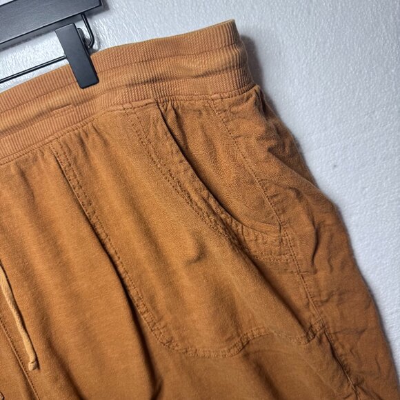 EVRI Womens Plus Sz 22 W Brown Elastic Waist Stretchy Casual Linen Blend Shorts - Picture 9 of 10